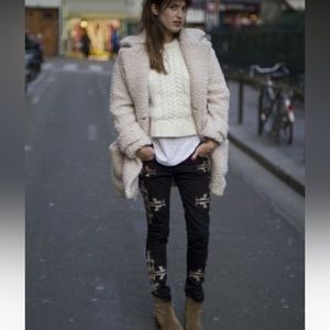 Isabel Marant Renell Black Embroidered Navajo Jeans fits like US4 Size 3 Altered